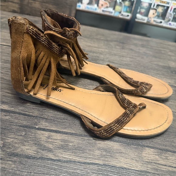 Minnetonka Tan Fringe Sandals - Picture 1 of 4